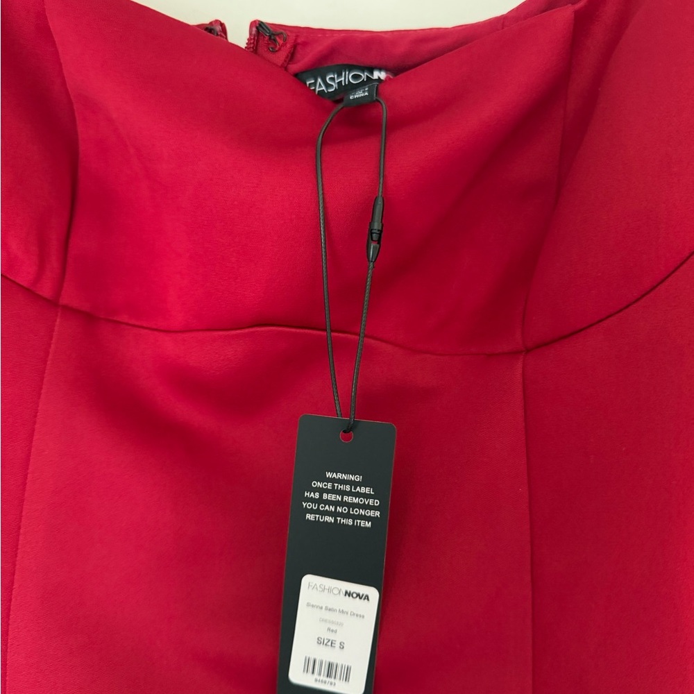 Fashion Nova Red Strapless Ruffle-Hem Bodycon Dress - Picture 6 of 8